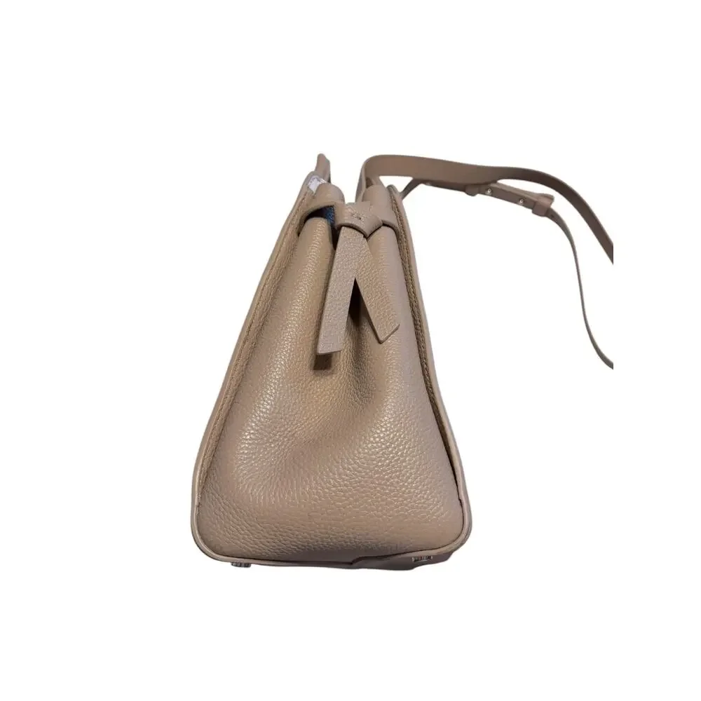 Kate Spade New York Knott Medium Satchel Taupe Pebbled Leather Crossbody Bag